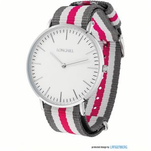 Metalluhr TEXSTYLE FLAT silver big