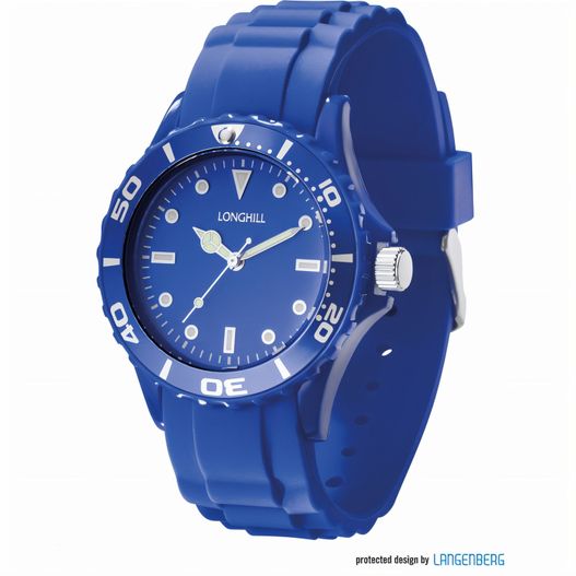 eine blaue uhr mit einem weißen gesicht und einer blauen band Kunststoffuhr LOGI LADY (Bild 1)