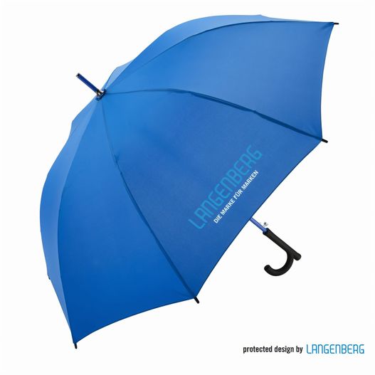 blauer regenschirm mit schwarzem griff und blauem logo Stockschirm CRUTCH (Bild 1)