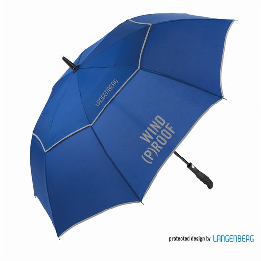 ein blauer schirm mit einem weißen streifen auf ihm Stockschirm JOE (Bild 1)