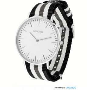 Metalluhr TEXSTYLE FLAT silver big