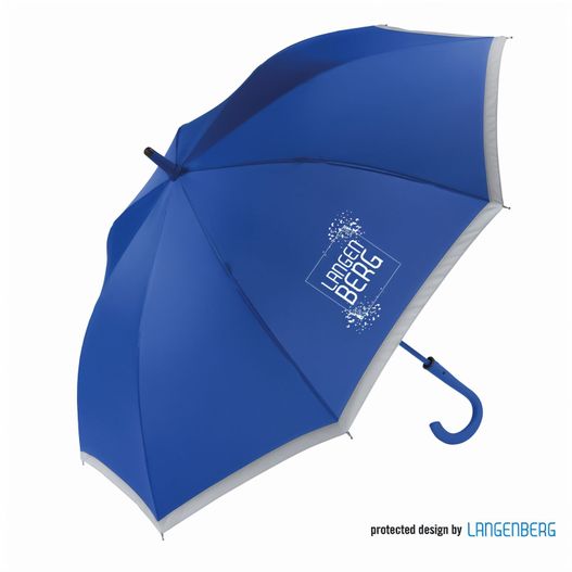 blauer regenschirm mit weißem streifen und blauem griff Stockschirm STRIKE (Bild 1)