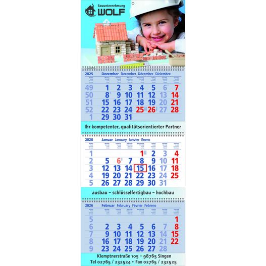 Produktabbildung Papierwandkalender Exclusiv 3 Papierwandkalender Exclusiv 3 (Bild 1)
