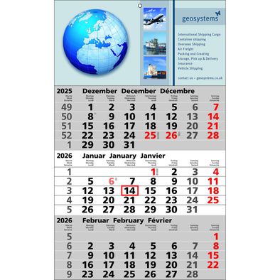 Papierwandkalender Standard 2
