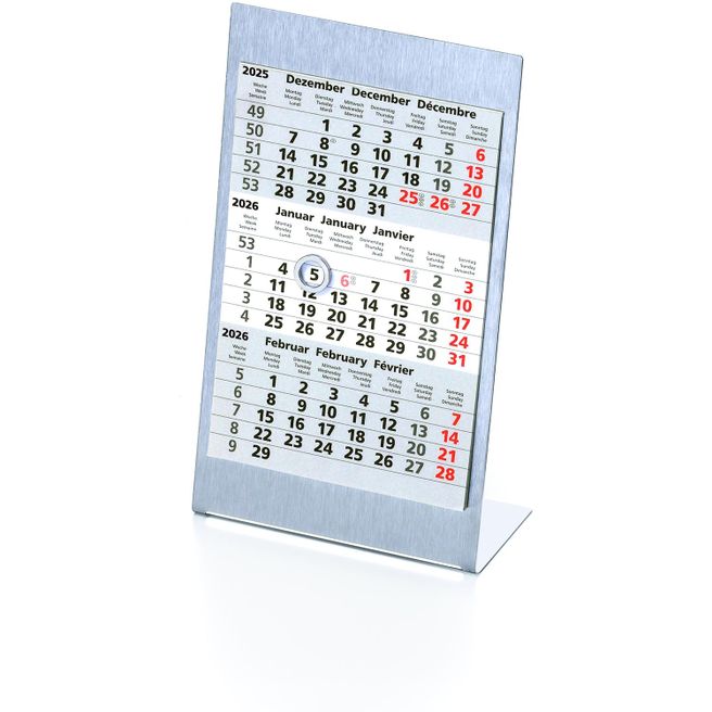 Aufstellkalender Edelstahl 2 Jahre