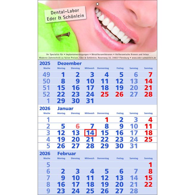 Papierwandkalender Standard 1