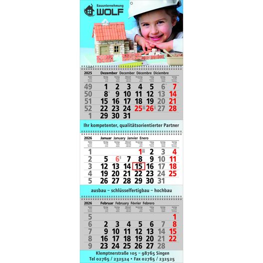 Produktabbildung Papierwandkalender Exclusiv 3 Papierwandkalender Exclusiv 3 (Bild 1)