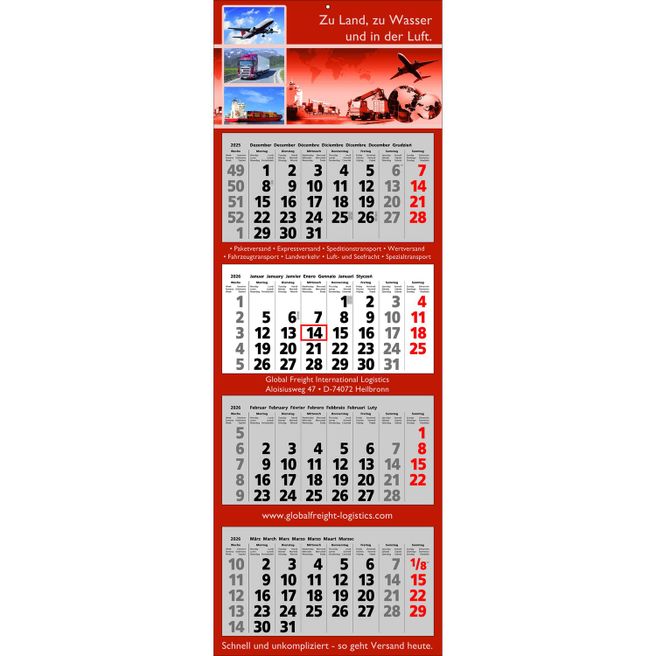 Produktabbildung Papierwandkalender Classic 4 Papierwandkalender Classic 4