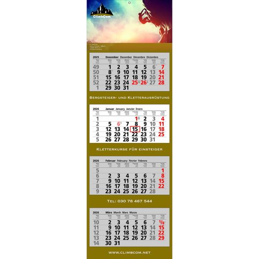 Produktabbildung Papierwandkalender Basic 4 Papierwandkalender Basic 4 (Bild 1)