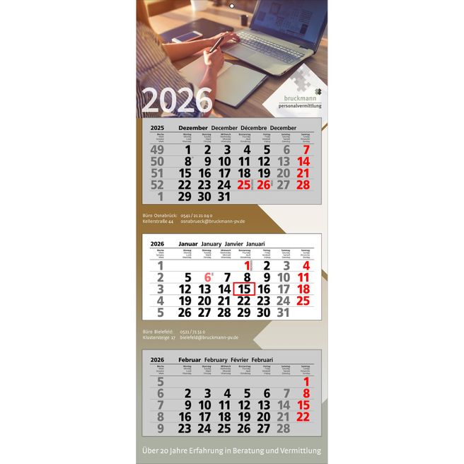 Papierwandkalender Basic 3