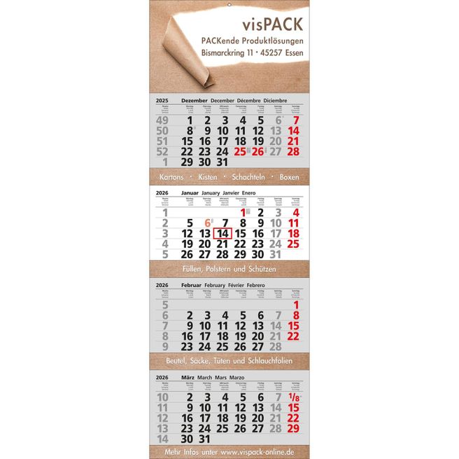 Papierwandkalender 'XXL 4' 'Post B4'