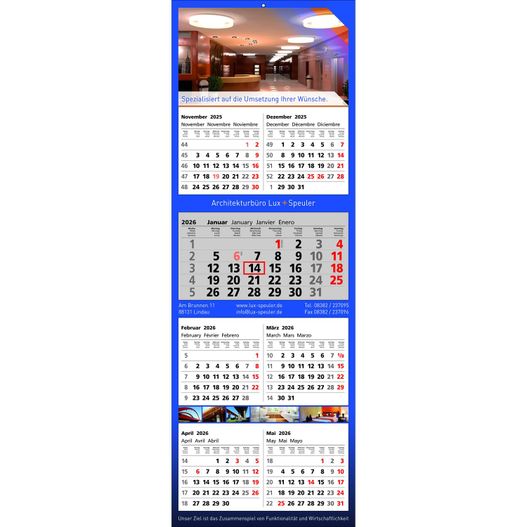 Produktabbildung Papierwandkalender Papierwandkalender (Bild 1)