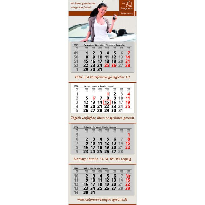 Produktabbildung Papierwandkalender Premium 4 Papierwandkalender Premium 4