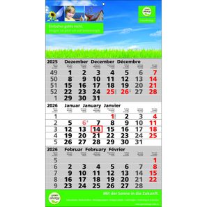 Papierwandkalender Standard 2 plus