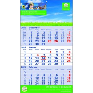 Papierwandkalender Standard 2 plus