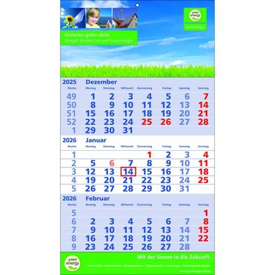 Papierwandkalender Standard 2 plus