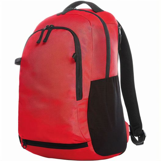 ein roter rucksack mit schwarzen riemen auf weißem hintergrund Rucksack TEAM (Bild 1)