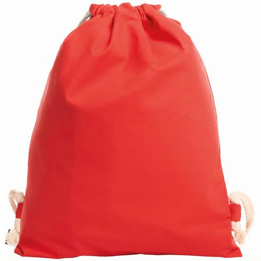 eine rote tasche mit einem weißen griff auf einem weißen hintergrund Zugbeutel EARTH (Bild 1)
