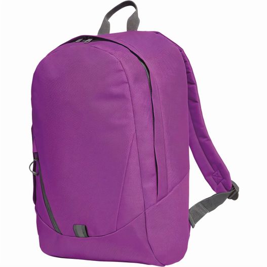 ein lila rucksack mit einer reißverschlusstasche Rucksack SOLUTION (Bild 1)