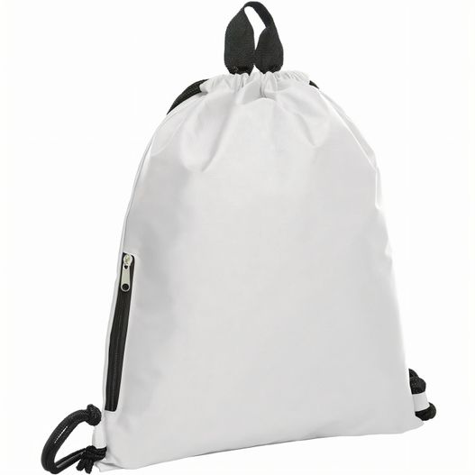 ein weißer rucksack mit schwarzem reißverschluss Zugbeutel JOIN (Bild 1)