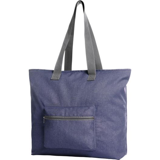 eine blaue tasche mit reißverschlusstasche Shopper SKY (Bild 1)