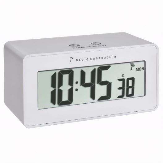 weißer wecker mit weißem gesicht CHANGE Funk-Wecker (Bild 1)