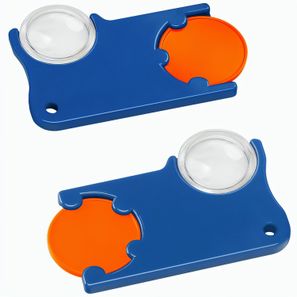 Chiphalter mit 1€-Chip und Lupe