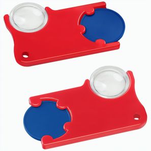 Chiphalter mit 1€-Chip und Lupe