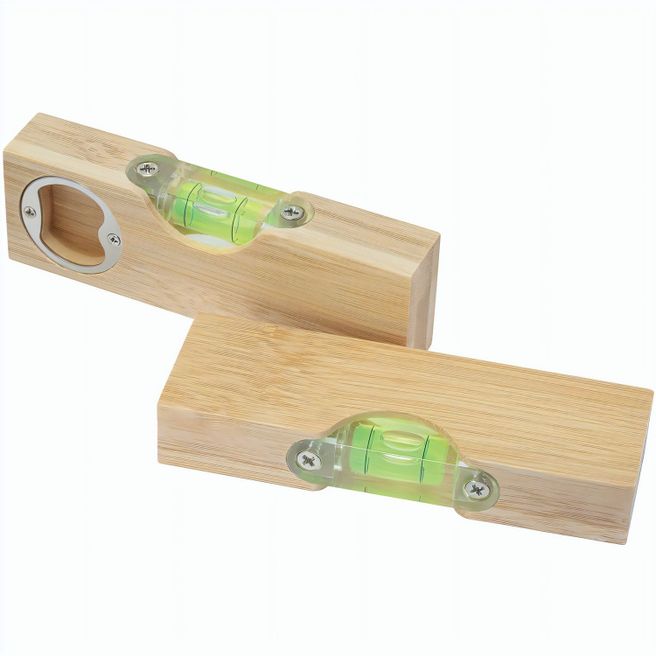 Wasserwaage Bambus mit Flaschenöffner,