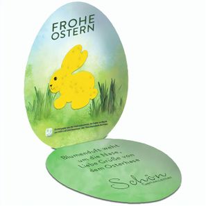 Samenpapier in Klappkärtchen Ei - Häschen