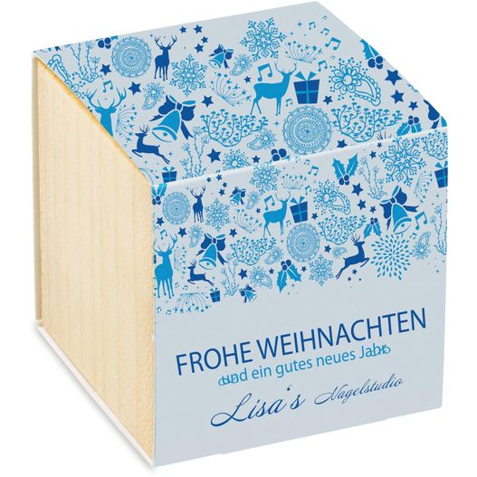 Pflanz-Holz Büro Xmas mit Fichtensamen - Fichte, 1 Seite gelasert (Bild 1)