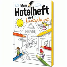 Malbuch / Mal-Set A6 - Hotel - Malset mit 2-c Logoeindruck