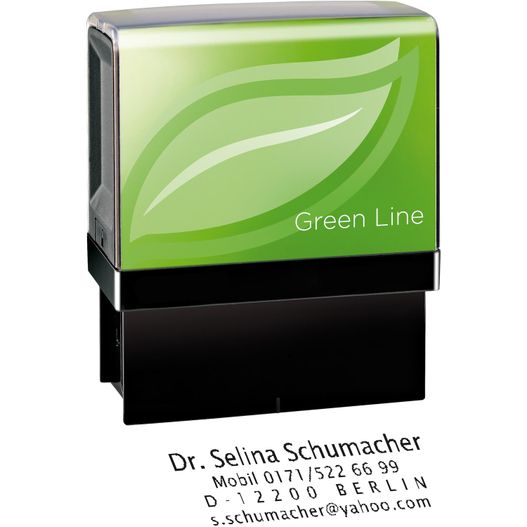 ein grüner linienstempel mit einem blatt darauf Stempelautomat "Green Line" - Printer 20 - ohne Digitaldruck (Bild 1)
