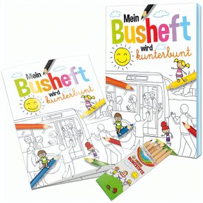 Malbuch / Mal-Set A6 - Bus - Malset neutral