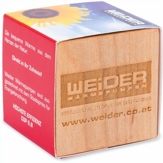 Pflanz-Holz Magnet mit Samen - Basilikum, 2 Seiten gelasert (Bild 1)