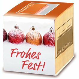 Pflanz-Holz Xmas mit Fichtensamen - Fichte, 1 Seite gelasert