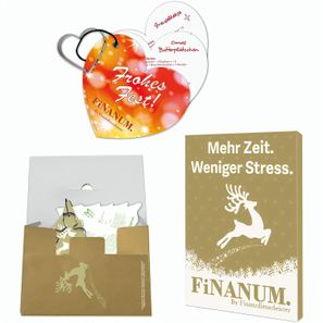 Backförmchen mit Rezeptblock Weihnachtsherz - in weihnachtlicher Mappe (individuell 4-c)