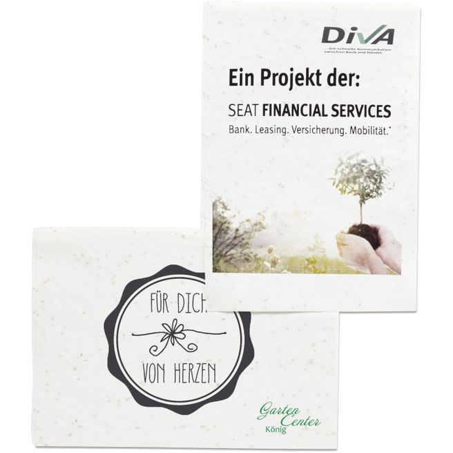 Produktabbildung Samenpapier DIN A5 - Kräutermischung, Druck 4/0-c Samenpapier DIN A5 - Kräutermischung, Druck 4/0-c