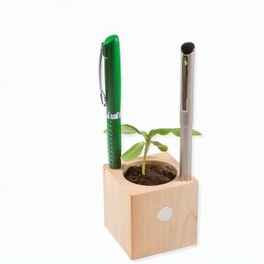Pflanz-Holz Büro mit Samen - Glücksklee-Zwiebel (* Je nach Verfügbarkeit der Glücksklee-Zwiebeln)
