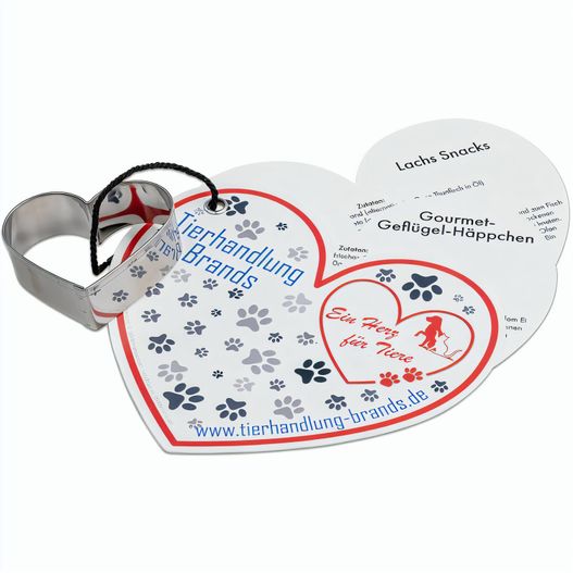 Produktabbildung Backförmchen mit Leckerli-Rezeptblock Herz Backförmchen mit Leckerli-Rezeptblock Herz (Bild 1)