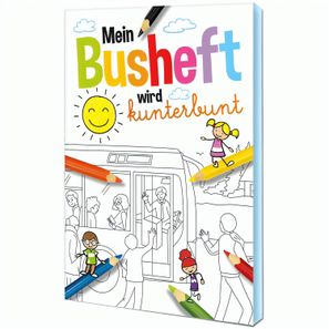 Malbuch / Mal-Set A6 - Bus - Malset mit 2-c Logoeindruck