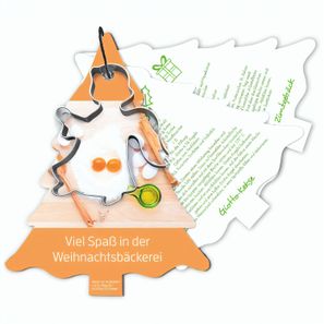 Backförmchen mit Rezeptblock Tannenbaum - Engel