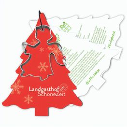 Backförmchen mit Rezeptblock - Tannenbaum - Engel