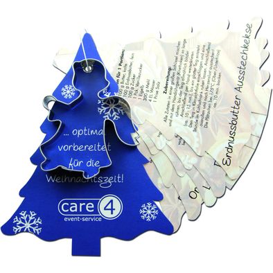 Backförmchen mit Rezeptblock - Tannenbaum - Engel