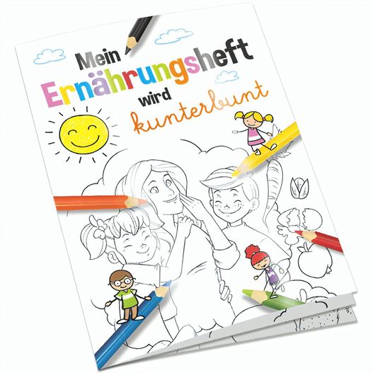 Produktabbildung Malbuch / Mal-Set A6 - Ernährung - Malbuch mit individueller Vorder- und Rückseite Malbuch / Mal-Set A6 - Ernährung - Malbuch mit individueller Vorder- und Rückseite (Bild 1)
