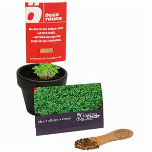 Pflanz-Stick mit Samen - Gartenkresse, 1 Seite gelasert