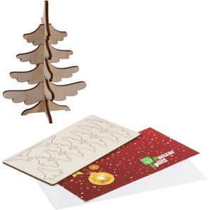 3D Holzpuzzle-Karte - Tannenbaum mit Lasergravur