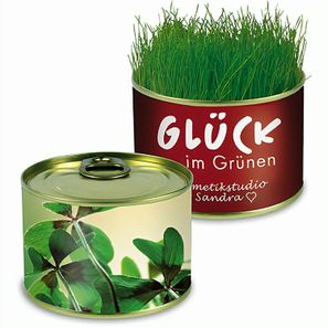 Natur-Konserve mit Samen - Glücksklee-Zwiebel (* Je nach Verfügbarkeit der Glücksklee-Zwiebeln)