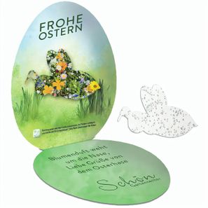 Samenpapier in Klappkärtchen Ei - Bienchen