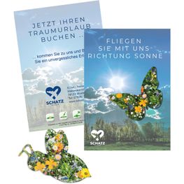Samenpapier auf A6-Karte - Bienchen